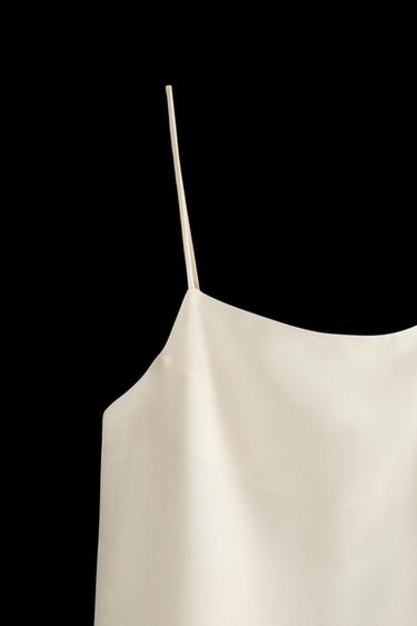 PLAIN SATEEN TOP - Ecru by Zara - Image 0