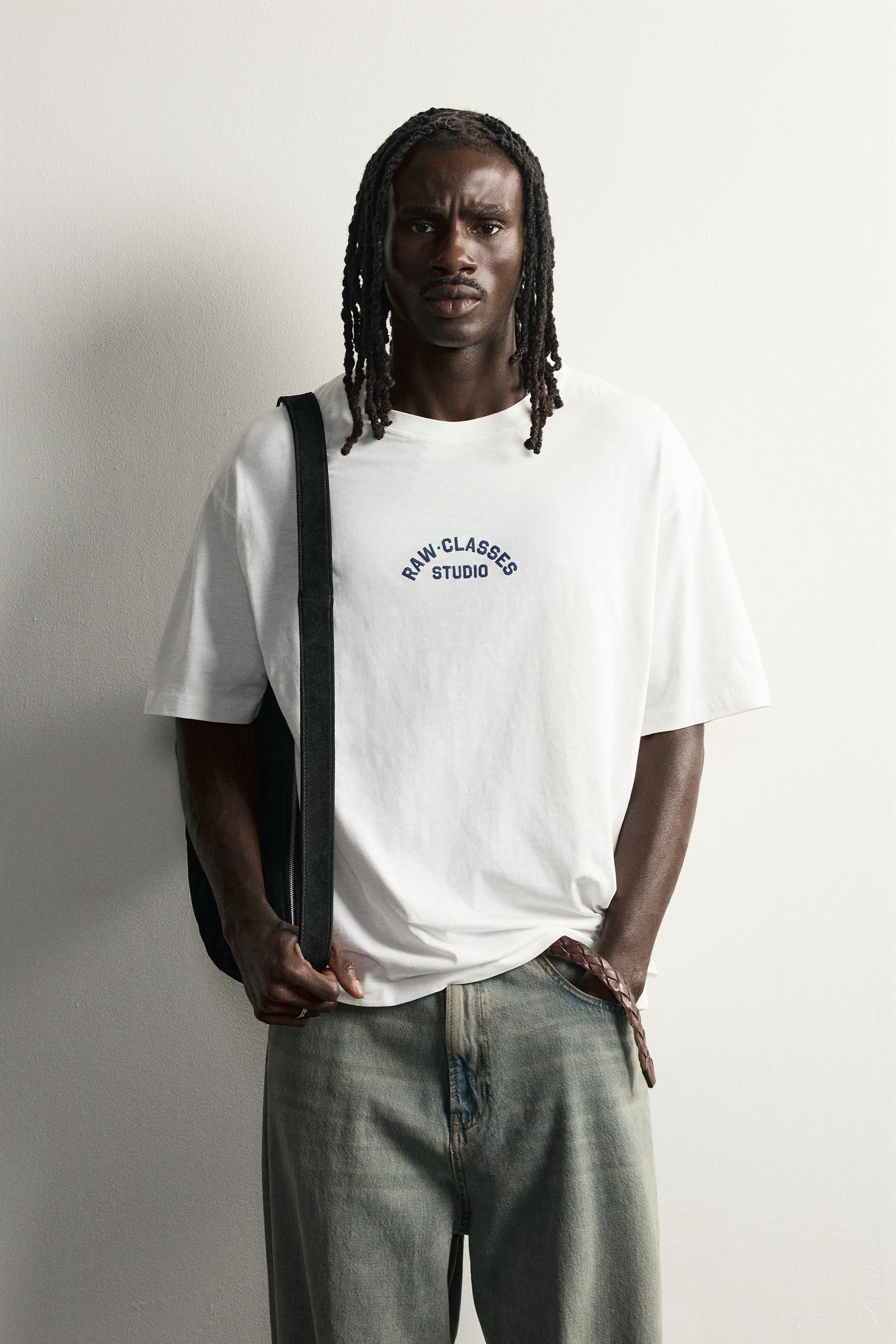 RELAXED-FIT COMBINED GRAPHIC T-SHIRT — White