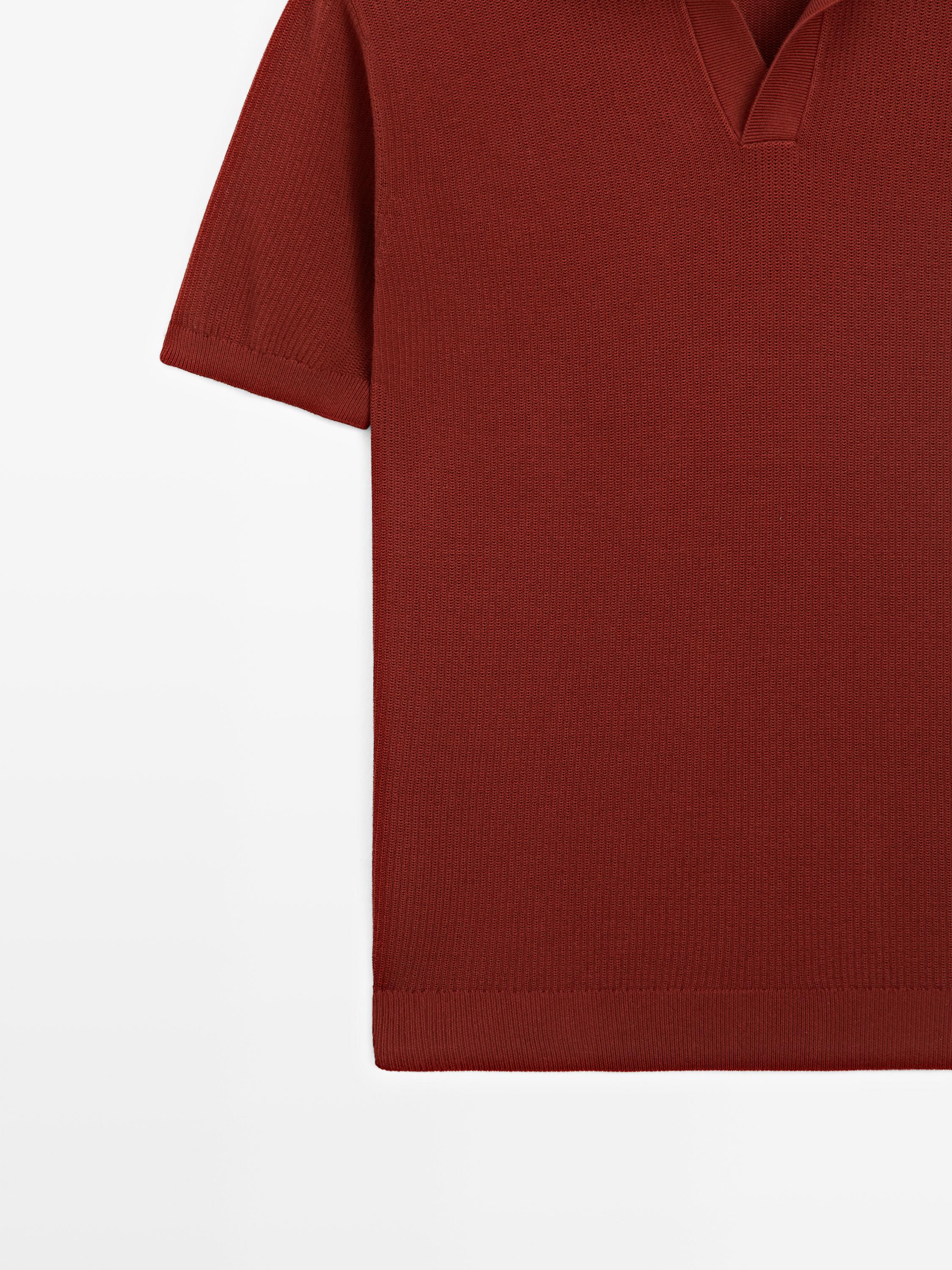 100% cotton knit polo sweater