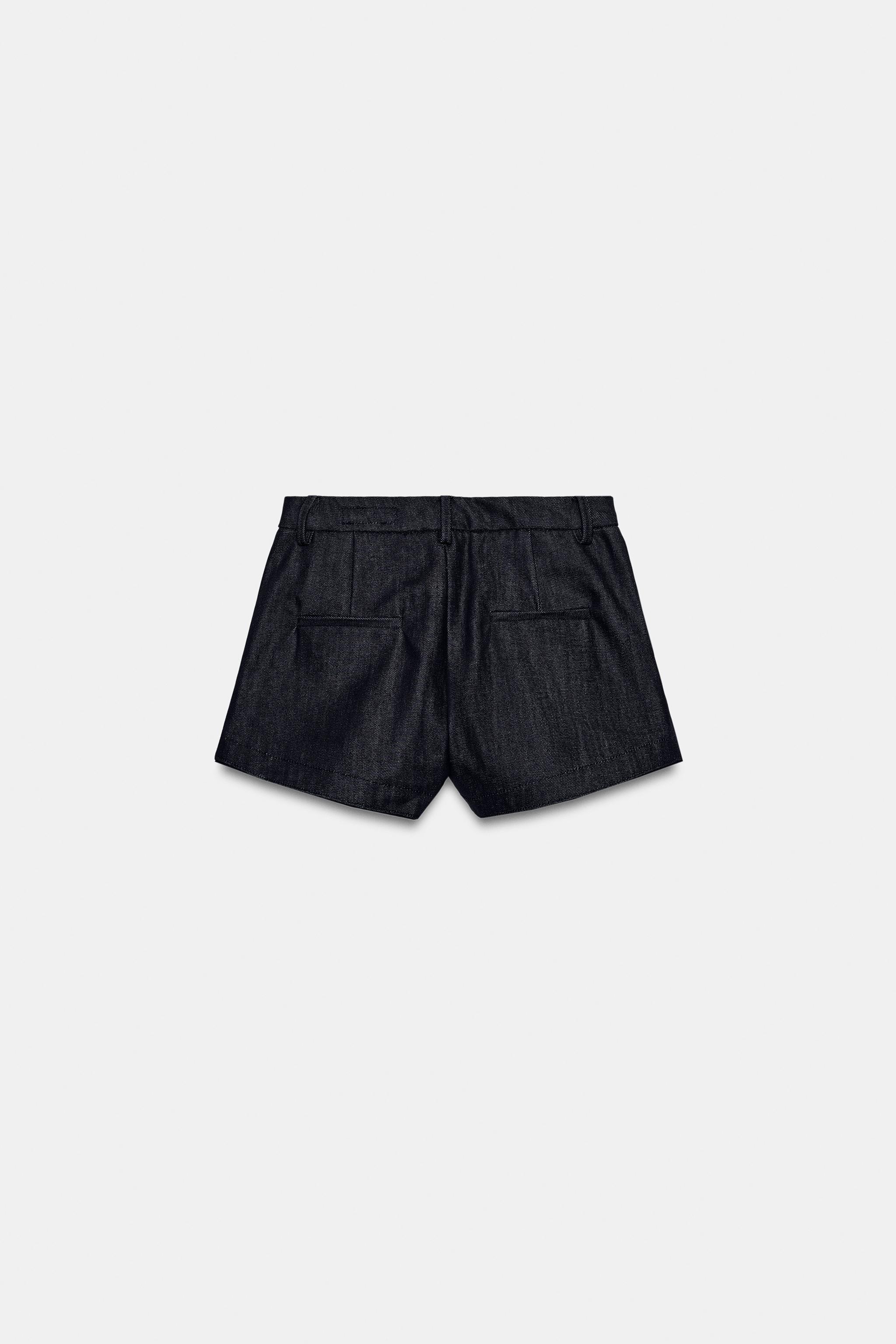 ZW COLLECTION PLEATED DENIM SHORTS