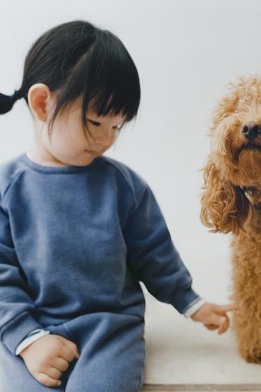 WASHED-EFFECT JOGGING TROUSERS - Blue by Zara