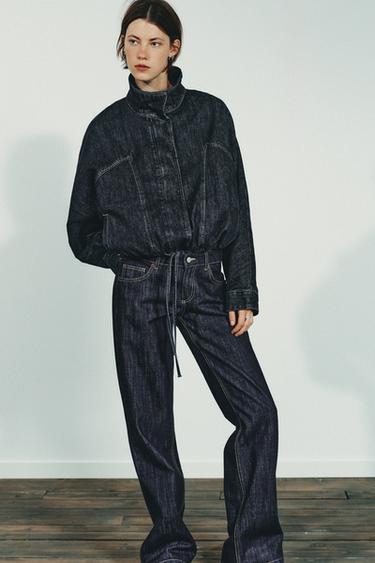 CAZADORA DENIM TRF - Índigo oscuro de Zara - Imagen 0