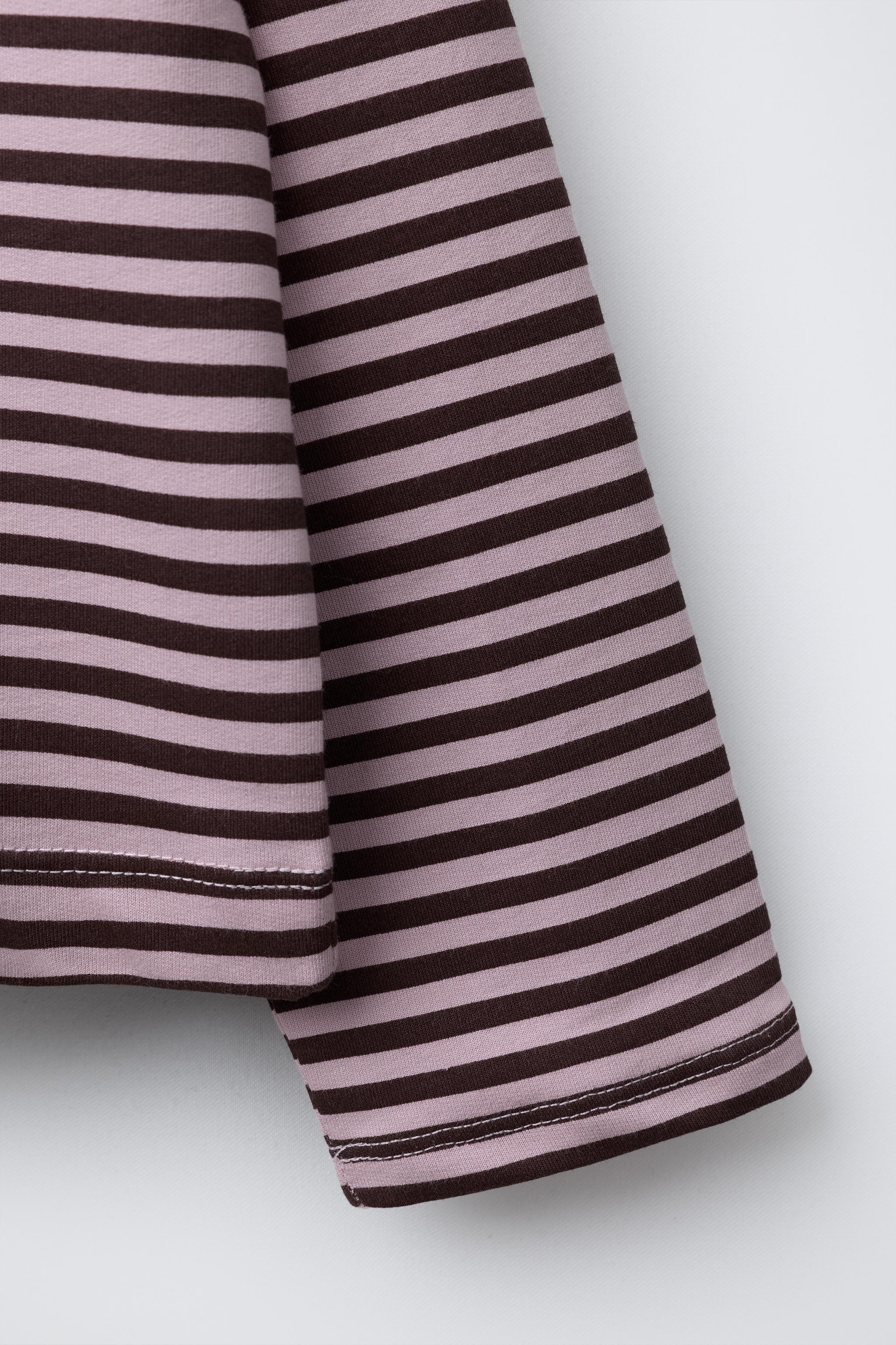 STRIPED EMBROIDERED TEXT T-SHIRT