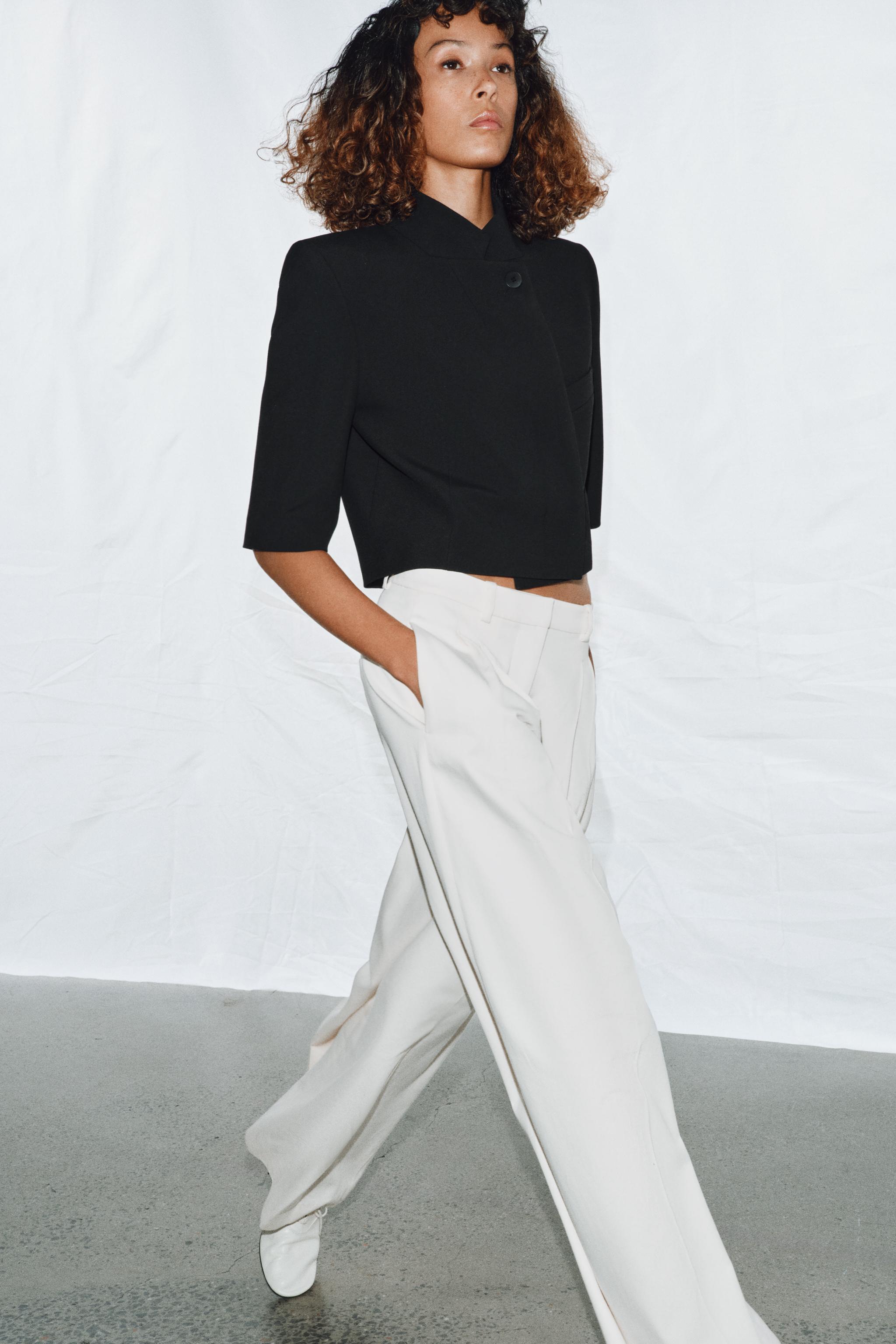 ZW COLLECTION KISA KOLLU CROP BLAZER - Görsel 4