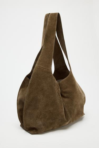 SPLIT SUEDE SHOULDER BAG - Green by Zara - Image 4