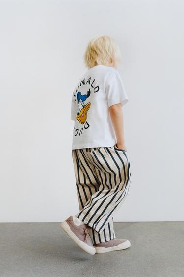 Zara STRIPED BALLOON PANTS - Navy / White - Image 0