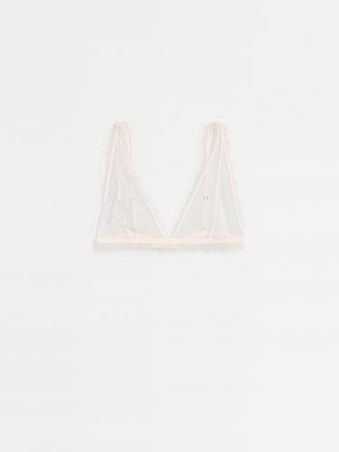 Bralette de encaje detalle desflecado - Crudo de Zara