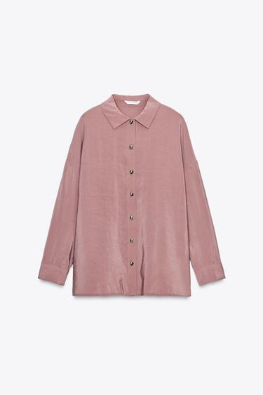 SOFT FLOWING SHIRT - MARSALA by Zara