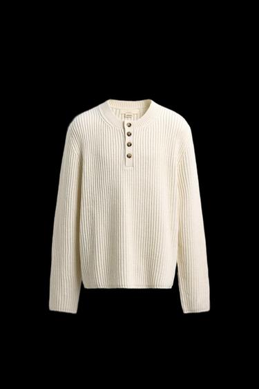 TEXTURED BAKER COLLAR JUMPER - Ecru by Zara