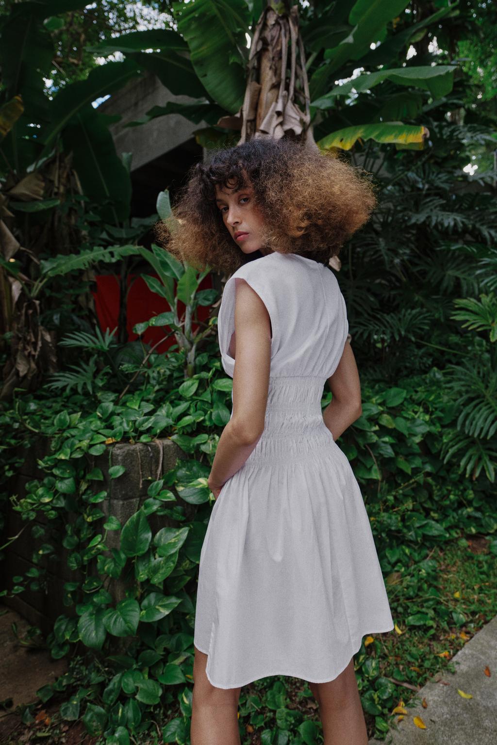 COMBINATION POPLIN DRESS