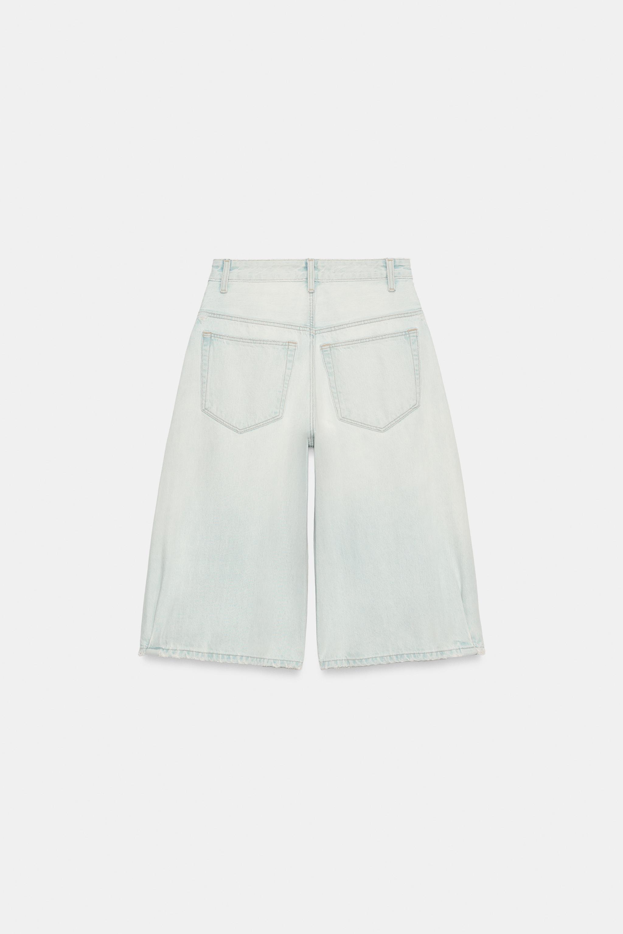 Женские шорты Zara MID-RISE BALLOON DENIM JORTS — фото 8