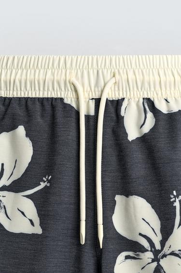 MAILLOT DE BAIN LONG IMPRIMÉ HIBISCUS - Bleu marine de Zara - Image 7