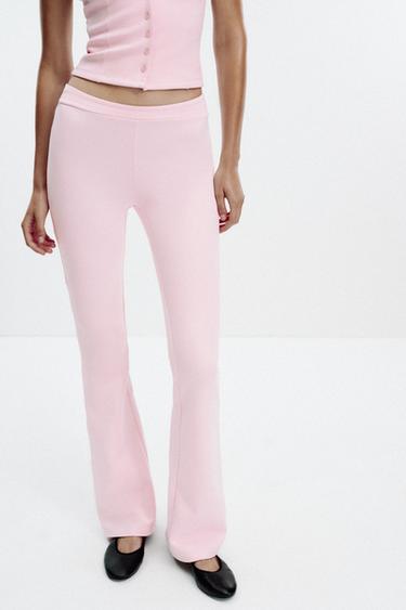 INTERLOCK FLARE TROUSERS - Pink by Zara - Image 1