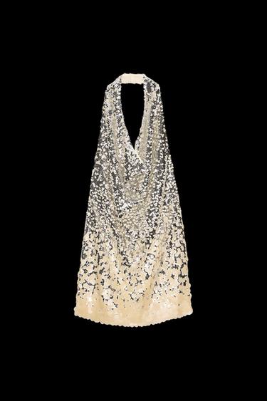 ZW COLLECTION SEQUIN HALTER DRESS - Silver by Zara - Image 0