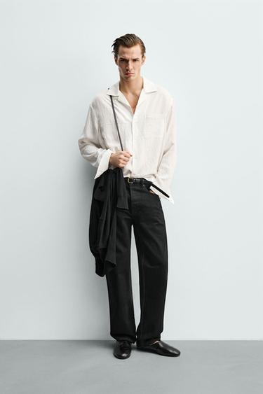 FLUID TEXTURED RELAXED FIT SHIRT - White by Zara