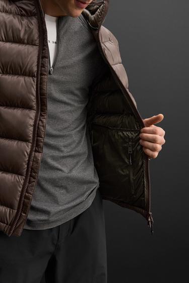 VESTE DOUDOUNE À CAPUCHE - Marron clair de Zara - Image 6