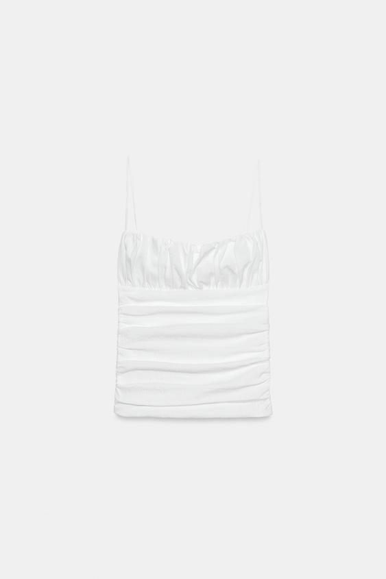 TOP COM FRANZIDOS - Branco da Zara - Imagem 0