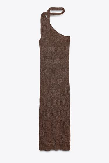 ASYMMETRIC FOULARD MIDI DRESS - Chocolate by Zara - Image 6