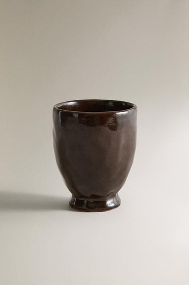 BROWN CERAMIC TOOTHBRUSH HOLDER - Brown by Zara