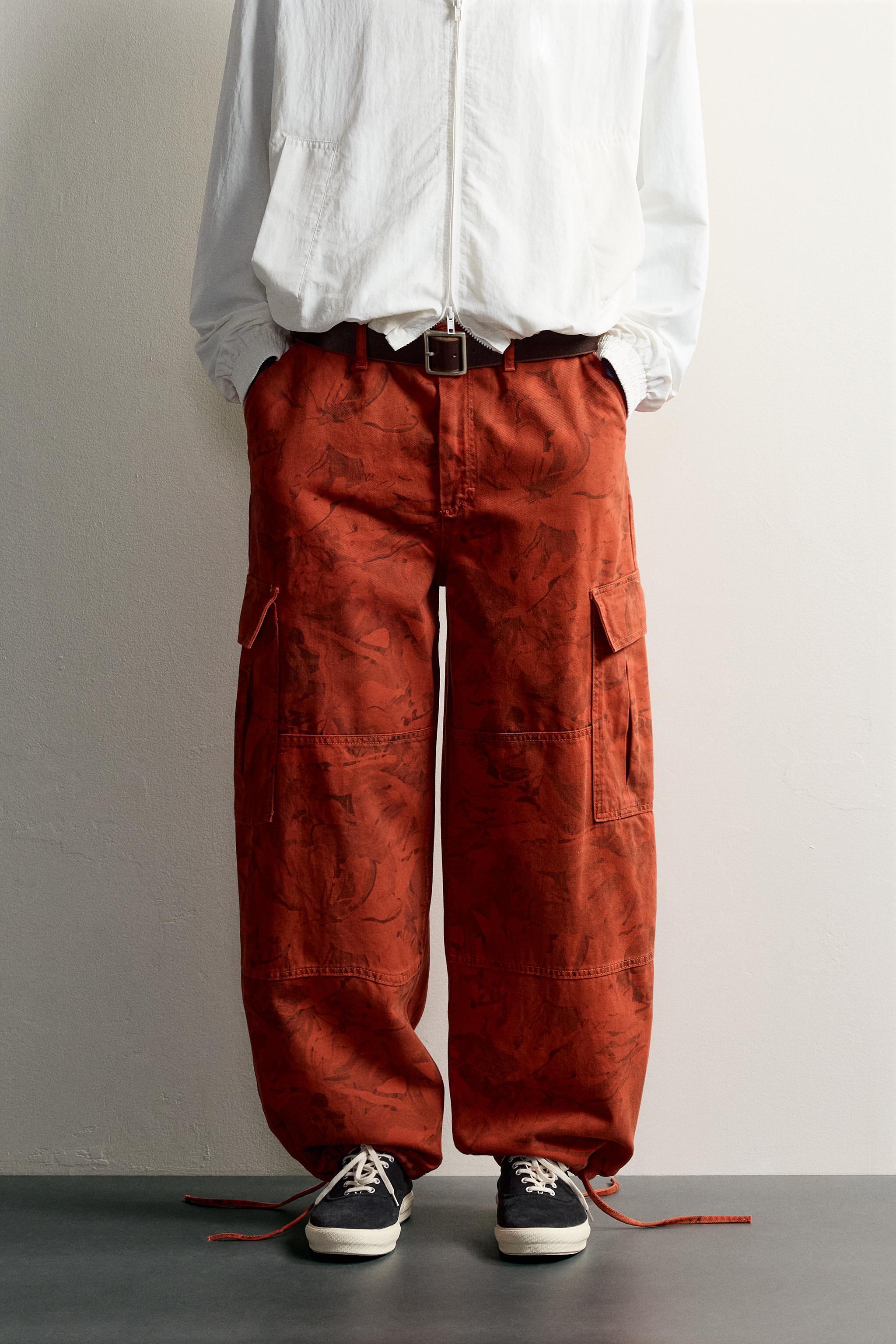 ABSTRACT-PRINT BALLOON-FIT CARGO PANTS