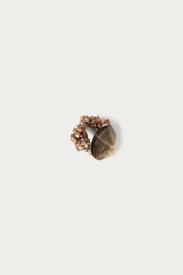 MARISA BERENSON X ZARA SHELL BEAD ELASTIC BRACELET - Blue / Grey by Zara - Image 1