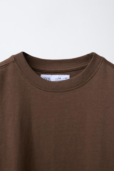 T-SHIRT UNI MEDIUM WEIGHT - Marron de Zara - Image 2