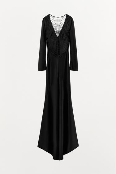 ROBE SATINÉE DOS TOILE D'ARAIGNÉE LIMITED EDITION - Noir de Zara - Image 5