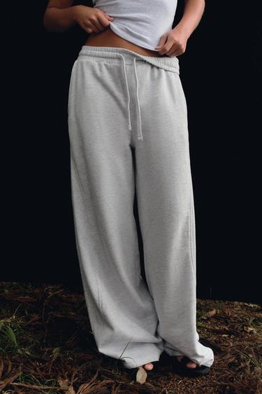 WASHED EFFECT TROUSERS - Grey marl by Zara