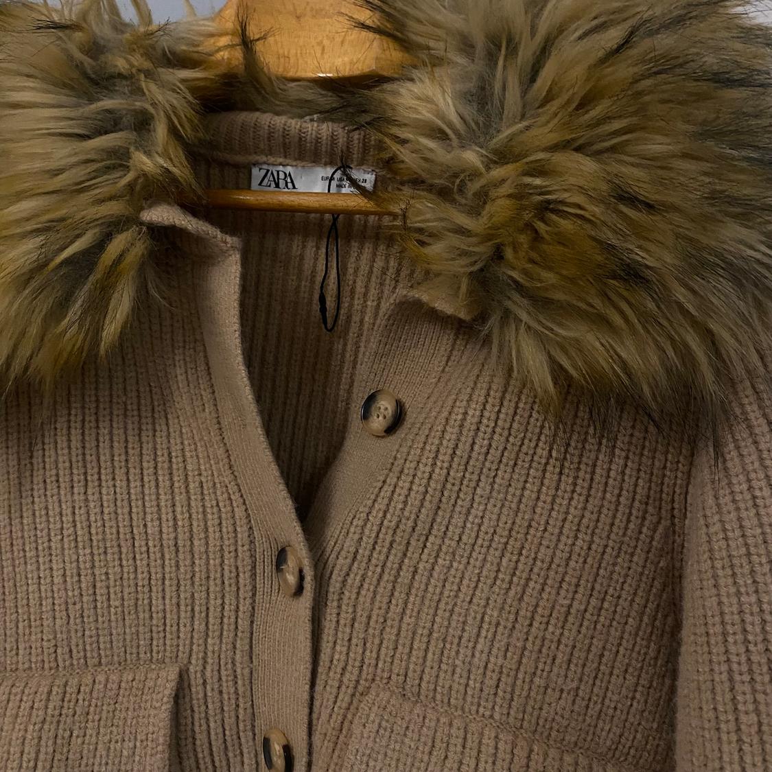 KNIT JACKET WITH FAUX FUR COLLAR - Image 5