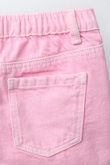 SHORT EN SERGÉ MOM FIT ONDULÉ - Rose de Zara - Image 3