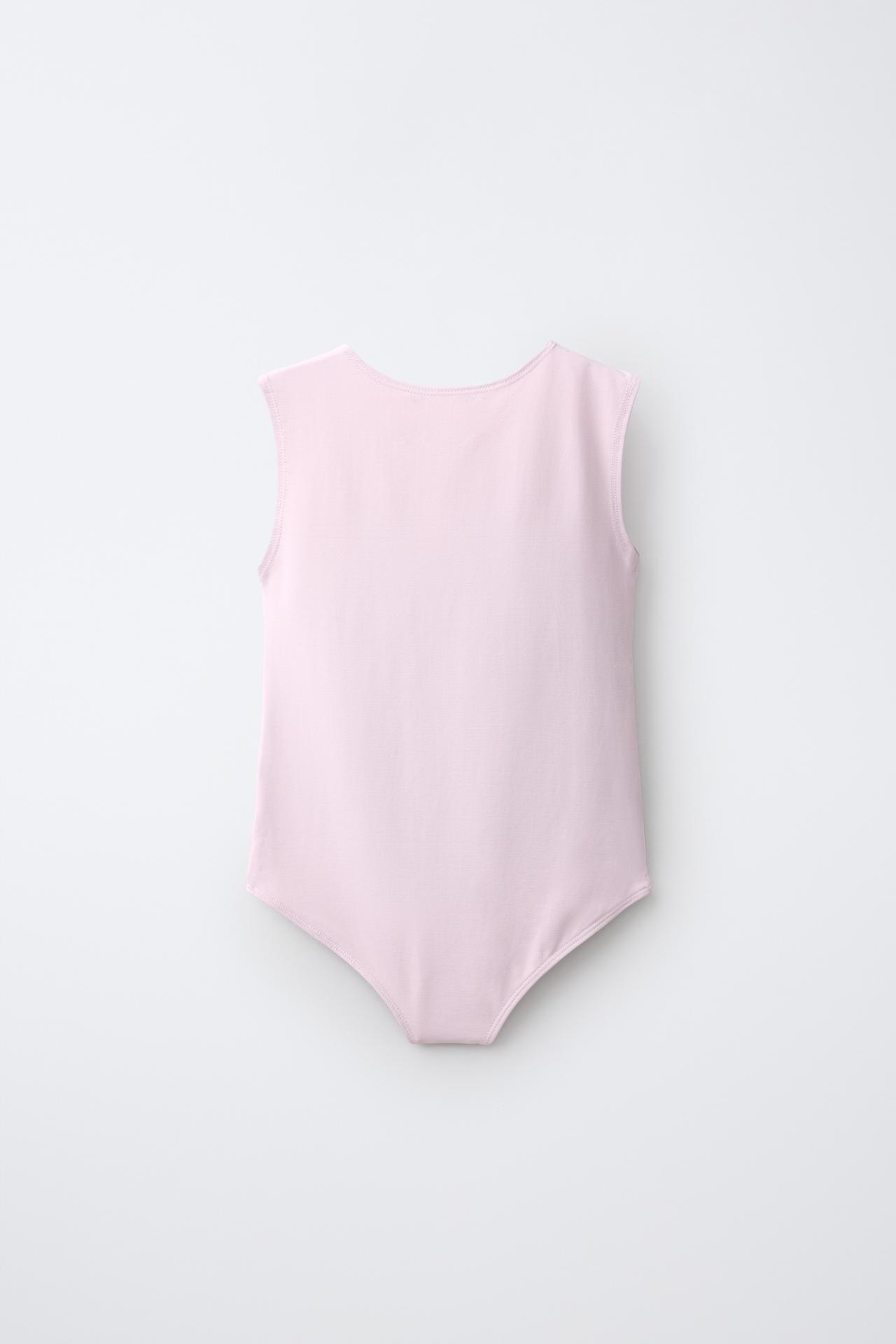 POLYAMIDE SLEEVELESS BODYSUIT — Pink