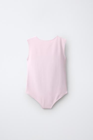 POLYAMIDE SLEEVELESS BODYSUIT — Pink 2