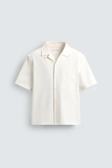 BOXY FIT TEXTURED SHIRT - White by Zara