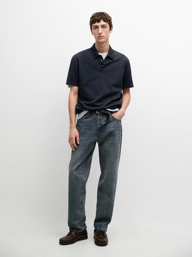 Polo manga corta 100% algodón - Marino de Zara - Imagen 0