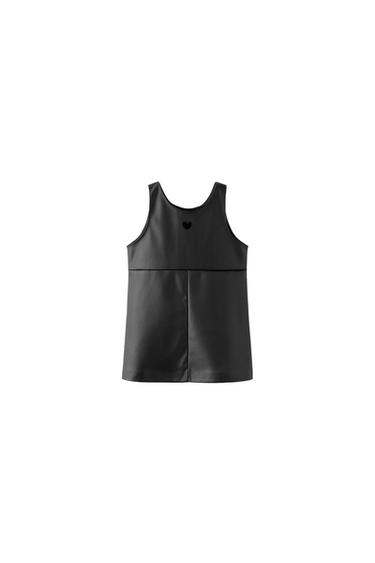 FAUX LEATHER DRESS WITH CUT-OUT DETAIL