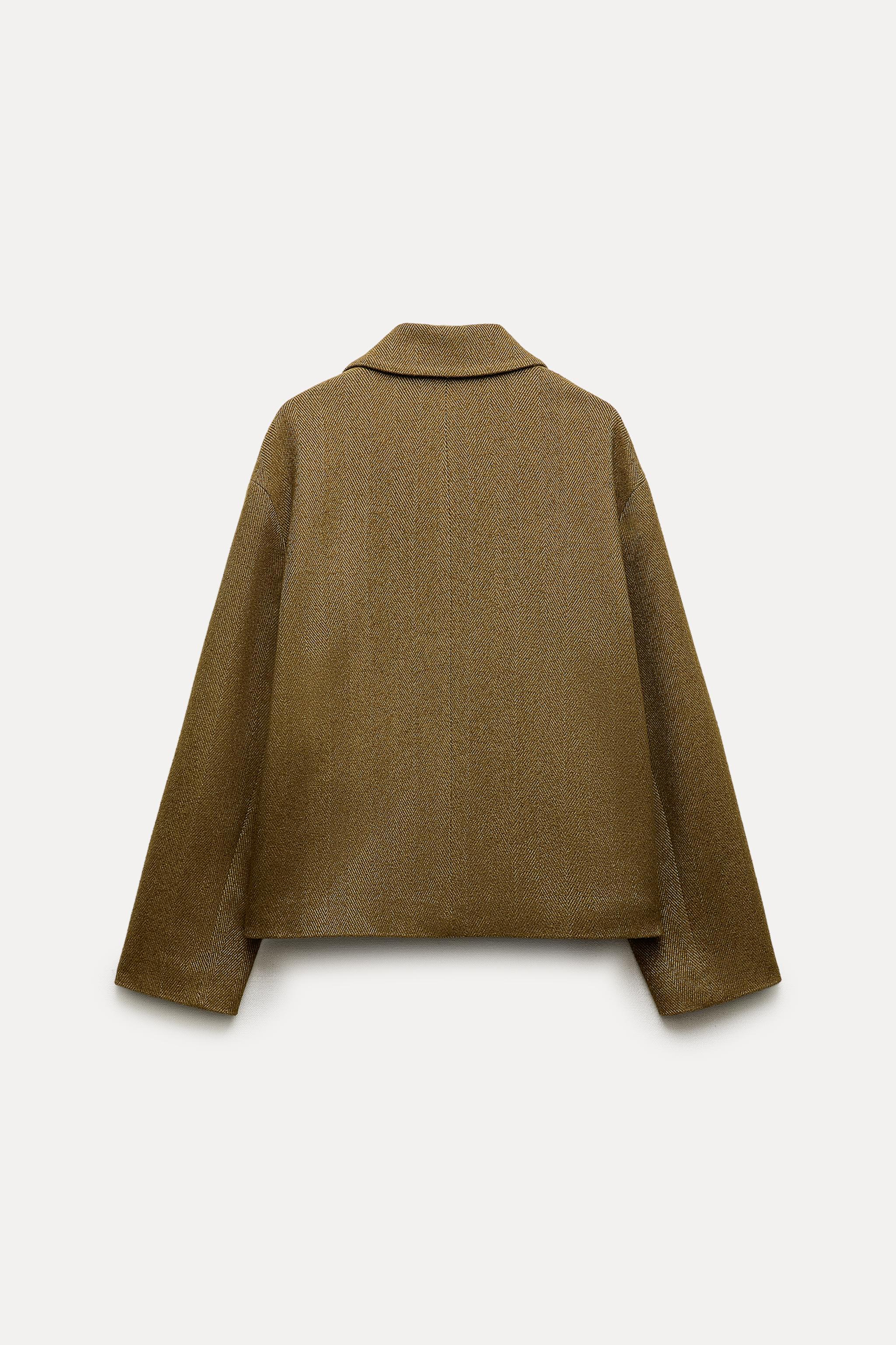 HERRINGBONE JACKET ZW COLLECTION - Brown | ZARA United States