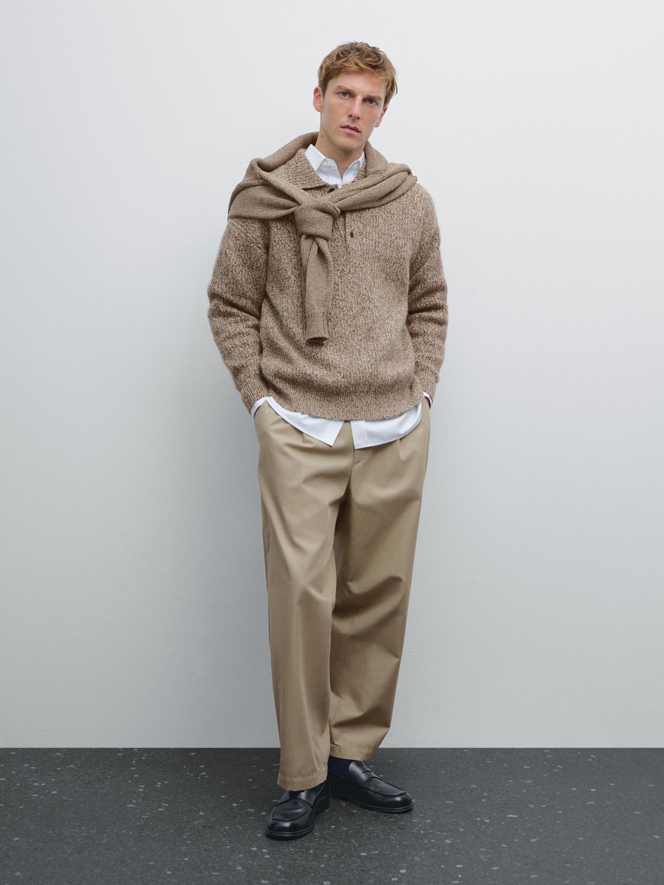 Pull polo en maille 100 % cachemire