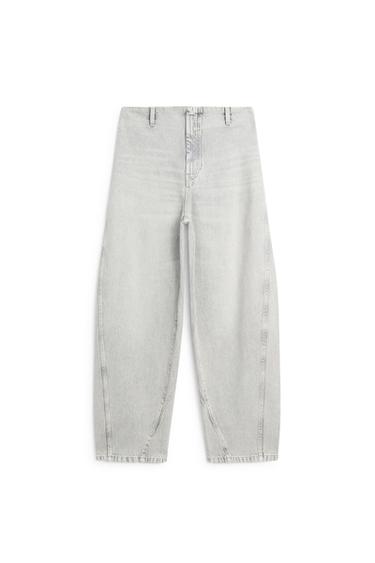 Zara Barrel fit jeans with waist detail - LIMITED EDITION - Pearl gray