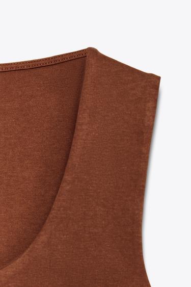 INTERLOCK MIDI DRESS - Russet by Zara - Image 6