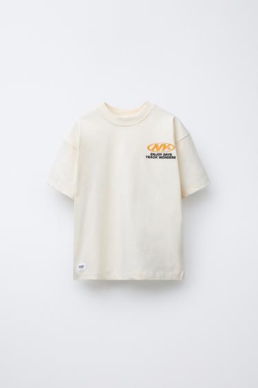 Zara PRINTED SLOGAN T-SHIRT - Oyster-white - Image 0