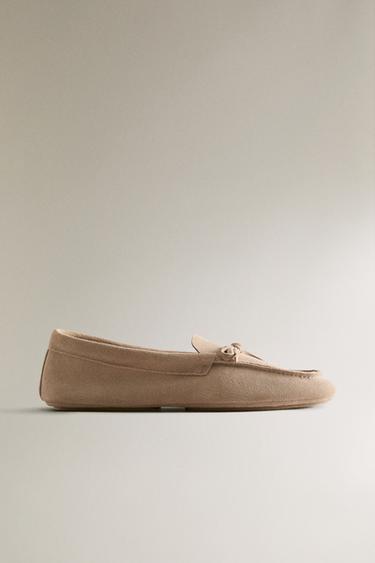 LEATHER MOCCASINS - Brown by Zara - Image 0
