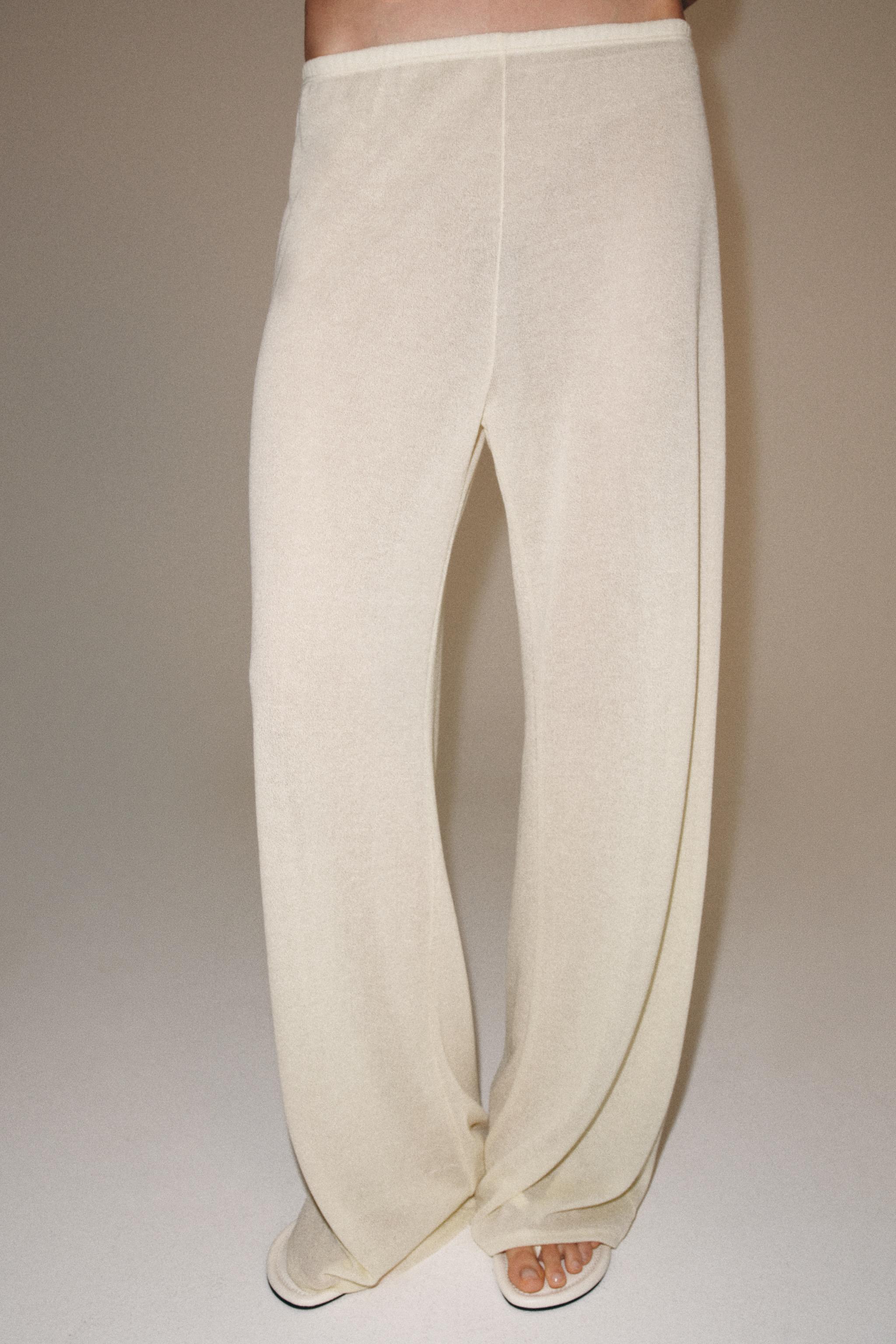 STRAIGHT LEG PANTS — Ecru