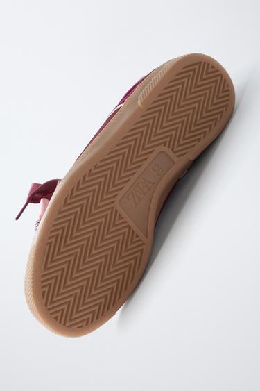BOW DETAIL TRAINERS - Maroon by Zara - Image 6