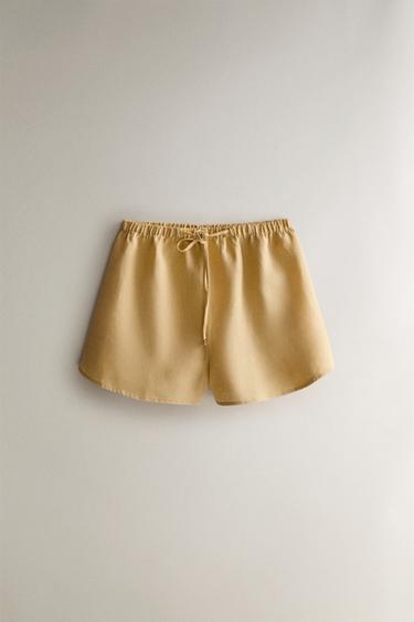 LINEN SHORTS - Yellow by Zara - Image 0