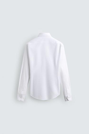 REGULAR FIT TEXTURED SHIRT - White by Zara - Image 7