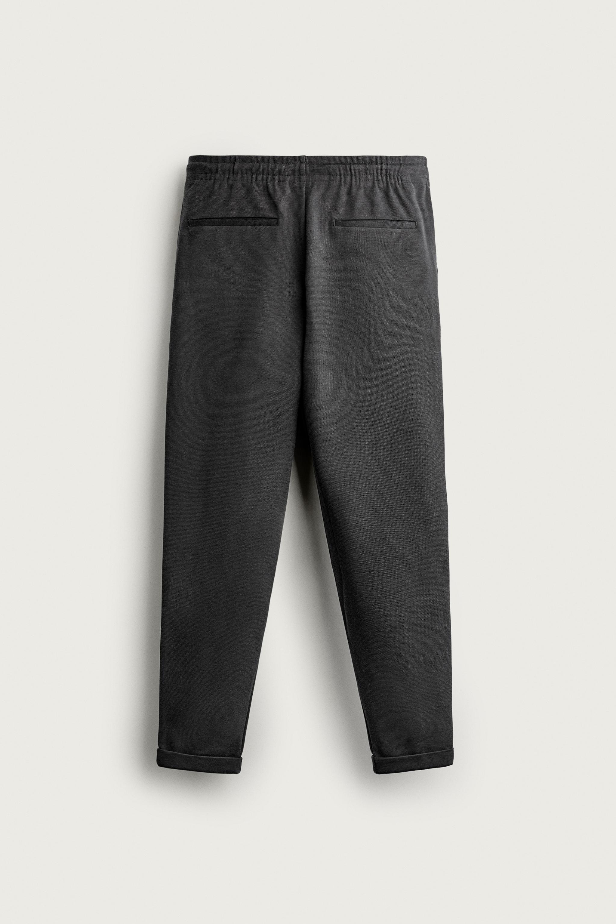 EASY CARE REGULAR FIT PANTS — Charcoal gray