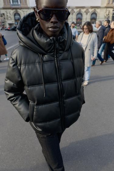 ANORAK MATELASSÉ MATIÈRE SYNTHÈTIQUE DÉPERLANT COUPE-VENT - Noir de Zara - Image 4