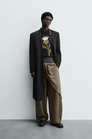 STRIPED JACQUARD FROCK COAT - LIMITED EDITION - Black by Zara