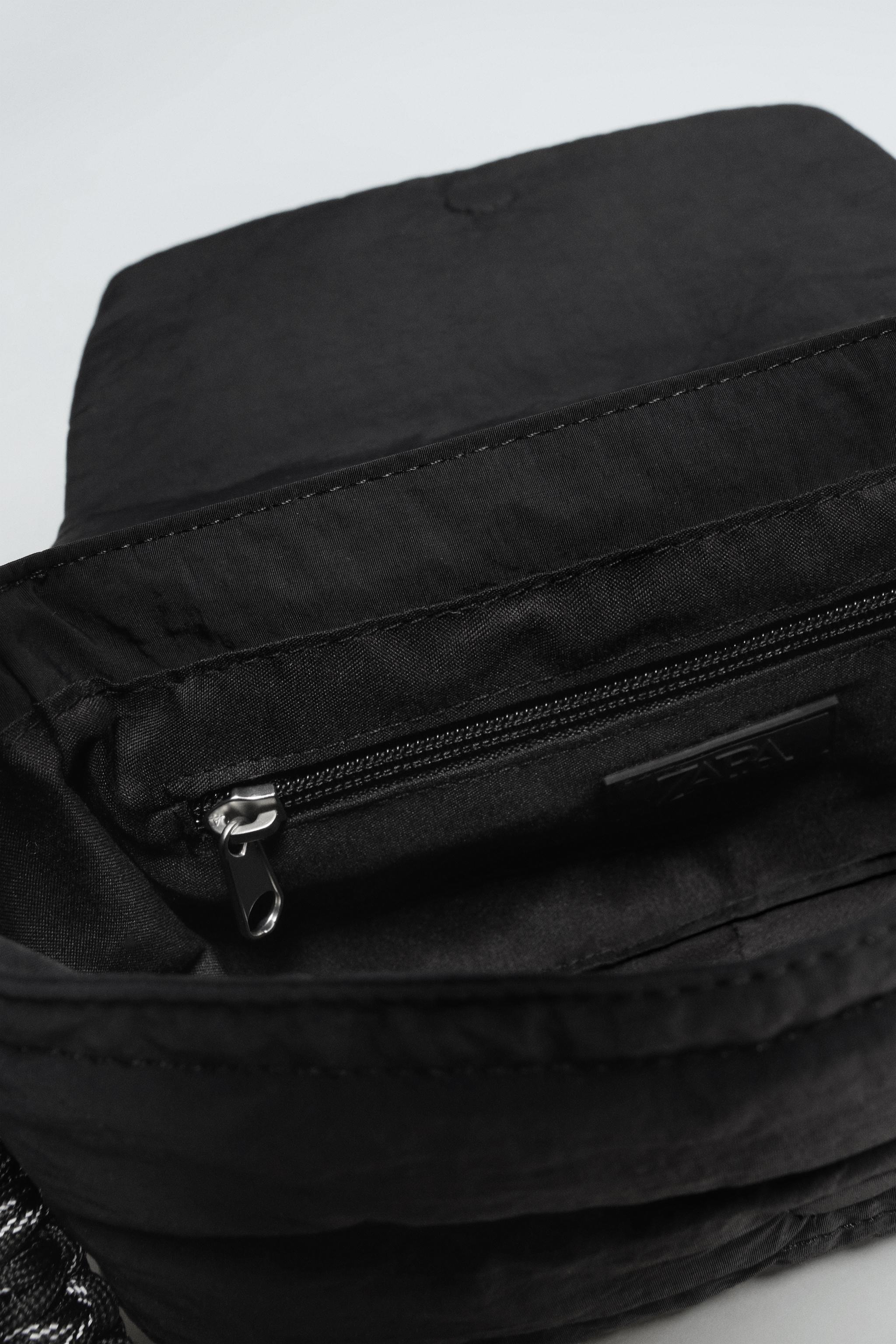 黒いキルティングボディバッグ キルティングナイロンクロスボディバッグ - ブラック | ZARA