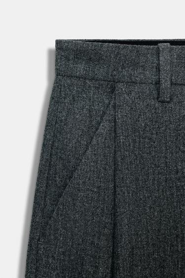 ZW COLLECTION WIDE-LEG DARTED TROUSERS - Grey by Zara - Image 8